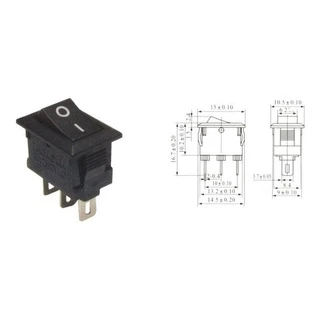 Kit 20 Peças - Chave Gangorra Mini Kcd11-102 Liga/desliga 3t 3a Preta