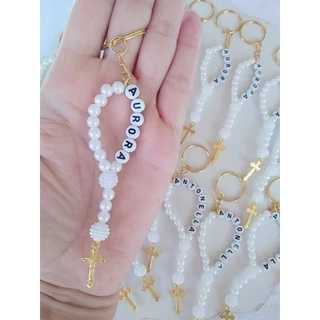 kit 5,7,10,12,15,20,30 ou mais Tercinhos personalizados no chaveiro para batizado, crisma, eventos, primeira comunhão, natal