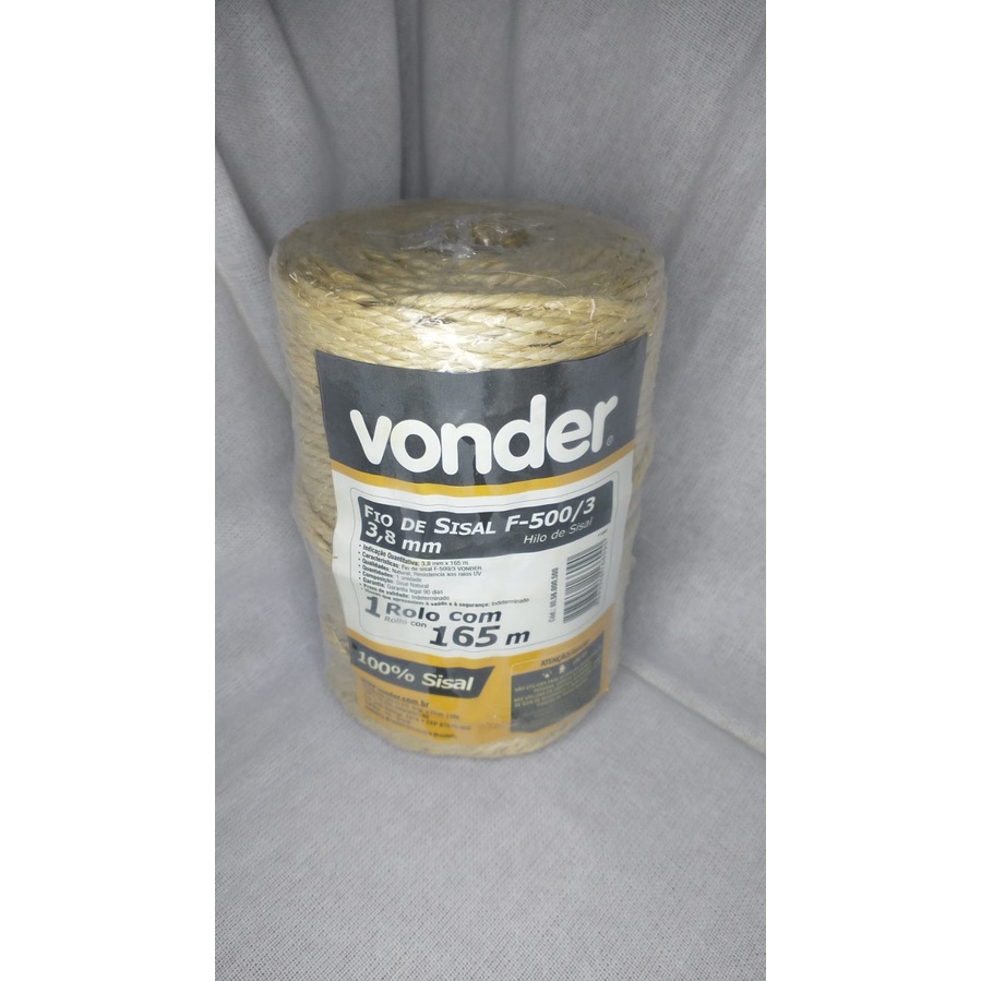 Fio/ Barbante/ Corda Sisal 3,8mm c/ 165m - Vonder