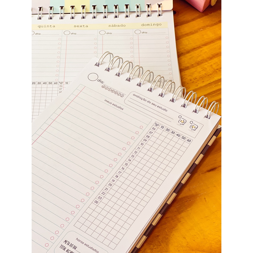 Planner Diário de Estudos - Método de estudo coreano (Tamanho A5) Novas ...