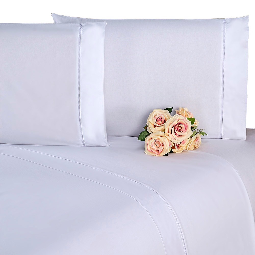 Jogo De Lençol Casal 4 Peças Ponto Palito Percal 400 Fios