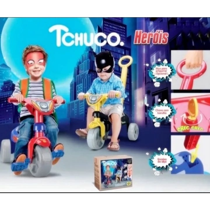 Triciclo Motoca Infantil Ice Com Haste Tchuco Samba Toys