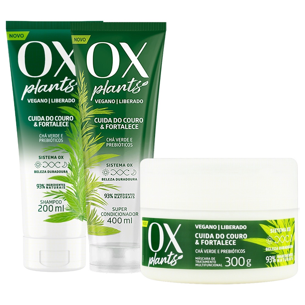 Shampoo Ox Plants Vegano Cuida Do Couro E Fortalece - 200ml