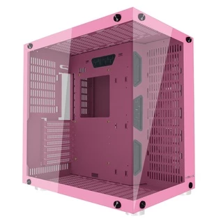 Gabinete Gamer Hyrax, Mid Tower, Lateral e Frontal Vidro Temperado, Rosa - HGB700P
