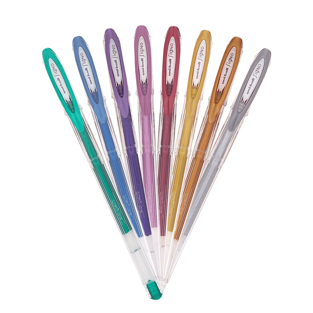 Uniball Signo Gel Impact Stifte 2er Pack – 1,0 Mm Dicke Spitze, Metallic-Farben, Wasserfest & Lichtbeständig