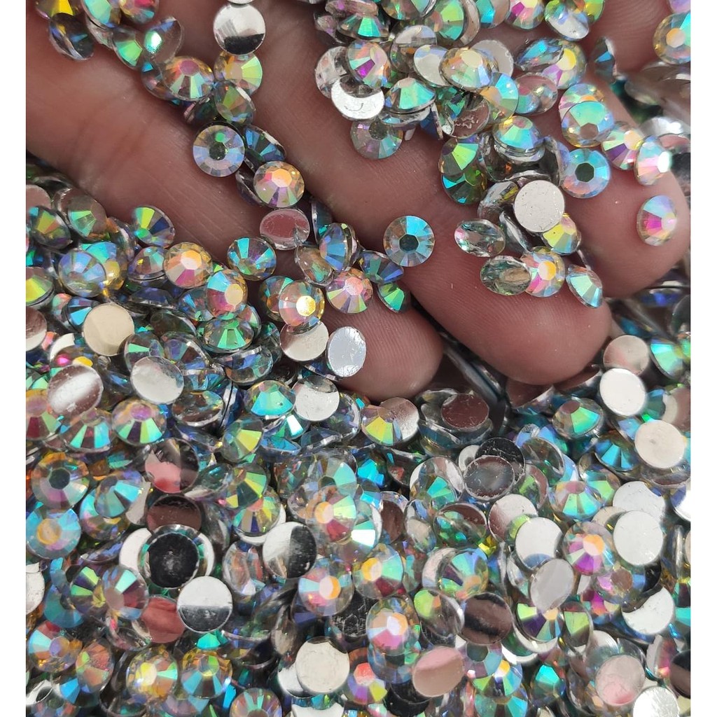 Strass in resina con retro piatto 3MM 4MM 5MM Strass in gelatina non hot fix Pietre per bicchieri artigianali fai da te Decorazione di scarpe-TM-LC Tapza AB-3mm 10000 pezzi