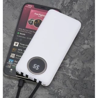 Power Bank 10.000mAh com Lanterna e Multissaídas Lightning, Tipo-C, V8 e display digital indicador de bateria