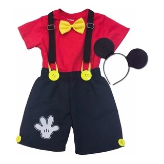 Fantasia Do Mickey Menino Conjunto Completo Luxo 1 Á 3 Anos