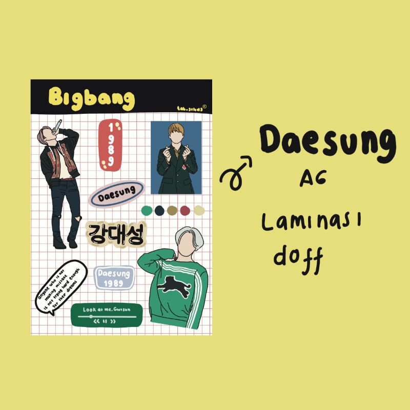 BIGBANG STICKER KPOP (g.d , Topo , taeyang , Umngri , daesung) | Shopee ...