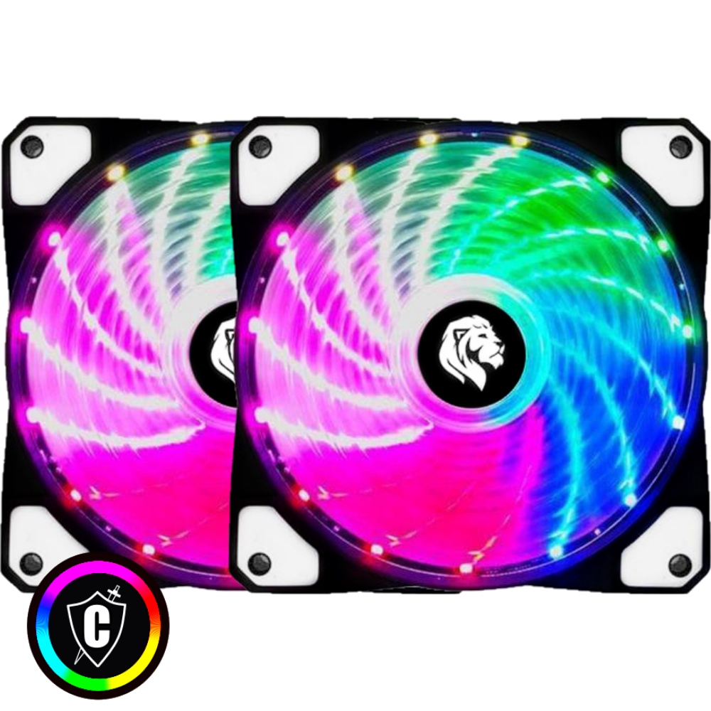 Kit 2 Cooler Fan Led RGB Colorido 12cm 120mm Gabinete PC Gamer ...