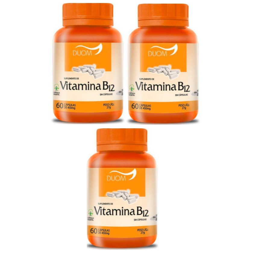 Kit 3x Vitamina B12 Cobalamina 1 Cápsula Ao Dia Duom Com 60 Cápsulas ...