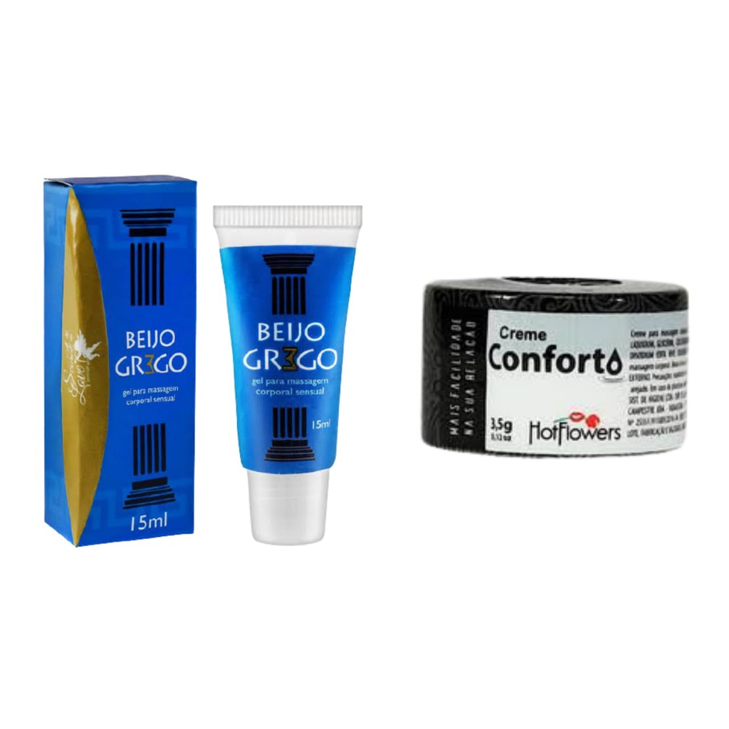 Kit Creme Lubrificante Anal + Gel Beijável Beijo Grego | Shopee Brasil