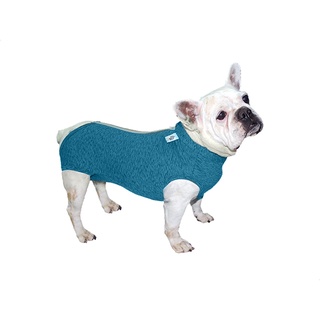 Roupa Protetora Pós Cirúrgica Buldogue Francês Pet Med PP - Azul