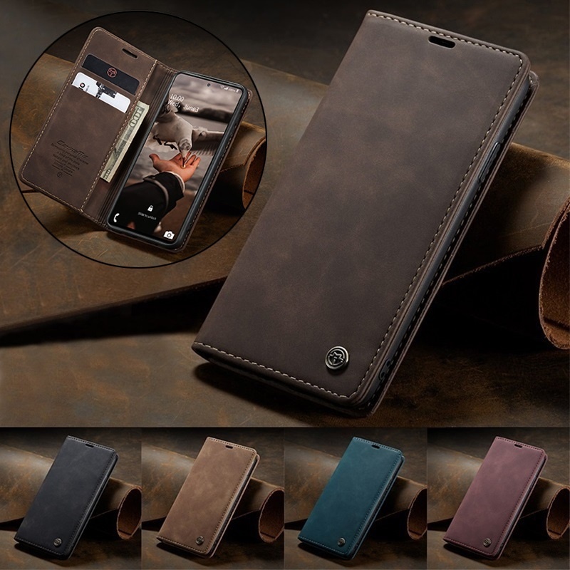 Custodia in pelle rimovibile per iPhone SE 2020 13 12 Mini 11 Pro XS Max XR X 6 6s 7 8 Plus Flip Wallet Slot per carte di credito Cover, marrone, per