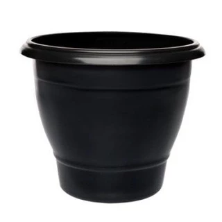 kit 6 Vaso Redondo Grande Preto 15 Litros Resistente Plastico Horta Hortaliças ervas suculentas plantas flores