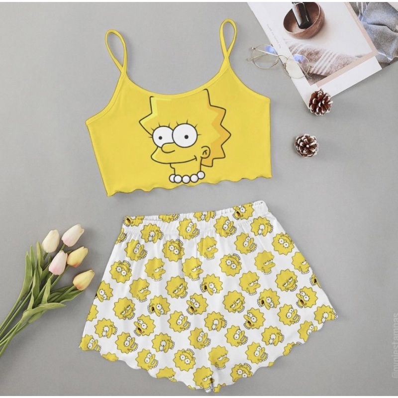 Pijama The Simpsons Para Mujer 2 Piezas