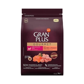 Ração GranPlus Gourmet Cães Adultos Porte Mini Salmão e Frango 1kg