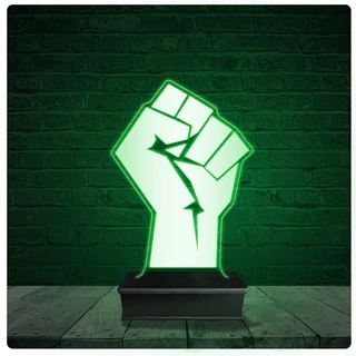 Luminária Abajur Acrílico Led Rêsistencia Black Live Matter