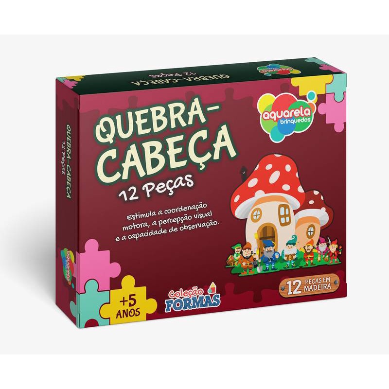 Jogo quebra-cabeça 24 Peças 100% madeira reflorestada Aquarela Brunquedos -  Magazine Stock