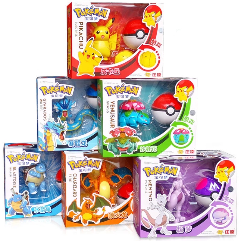Brinquedo de bolso para cosplay de crianças, boneco de pokemon elfo pikachu  pokeball 4 tamanhos - AliExpress