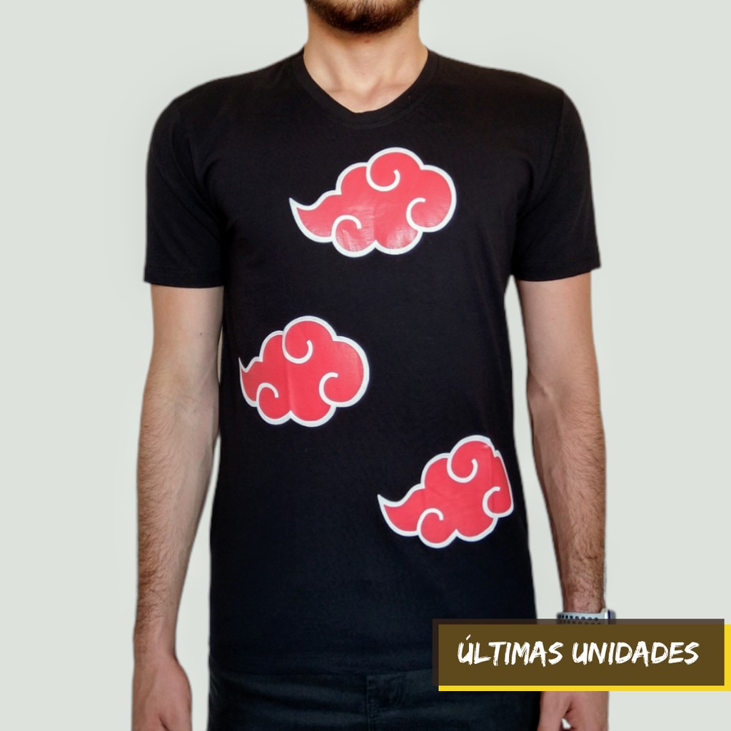 Camiseta akatsuki nuvem vermelha masculina personalizada