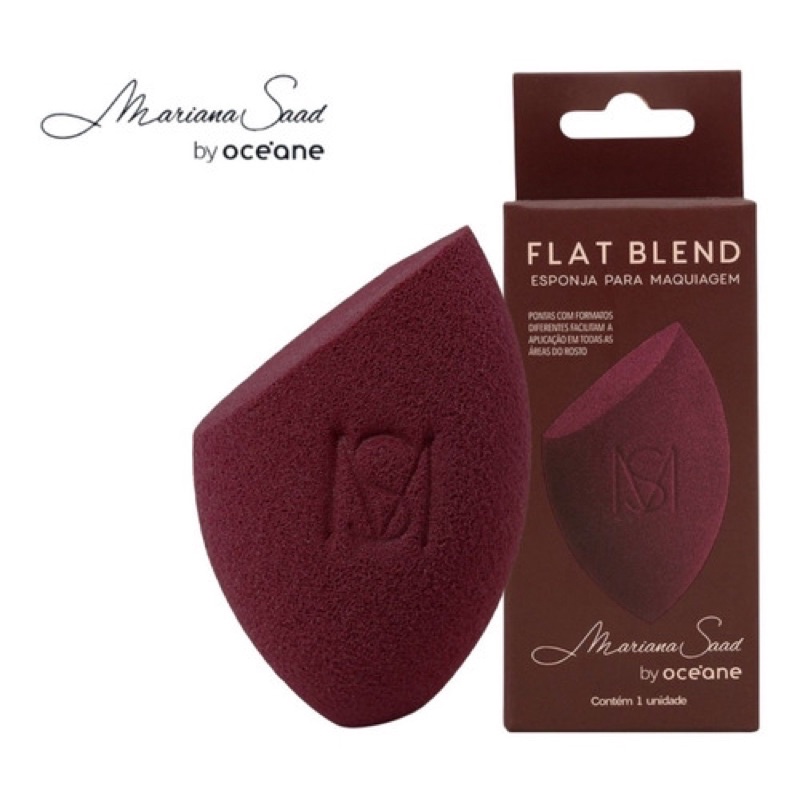 Esponja FLAT BLEND Mari Saad by Océane Original para maquiagem cor vinho