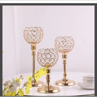 Candelabro De Casamento De 3 Alturas Chá Dourado Porta Velas De