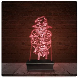 Abajur Luminária Acrílico Led - Espantalho Halloween tattoo