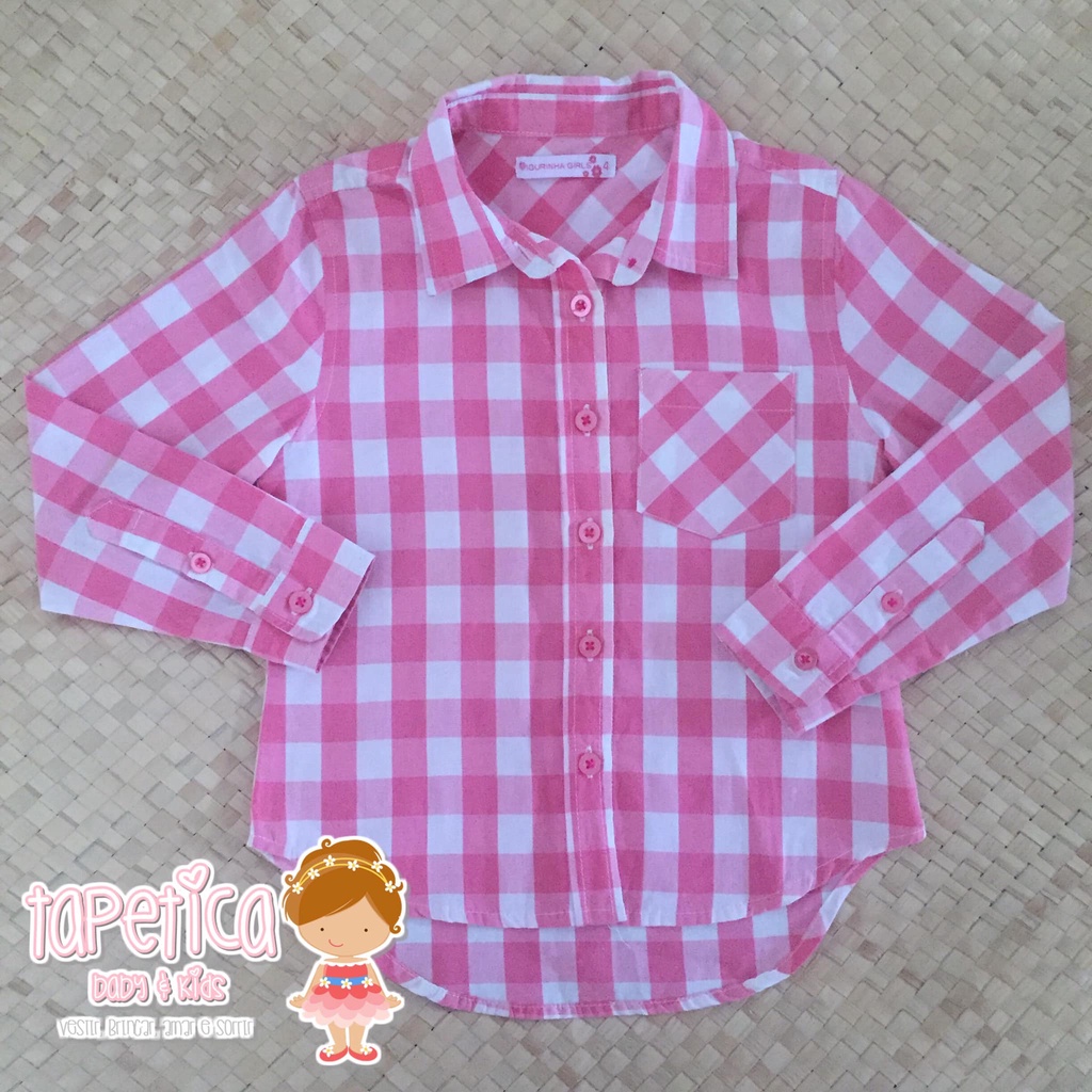 CAMISA INF MENINA XADREZ - ROXA