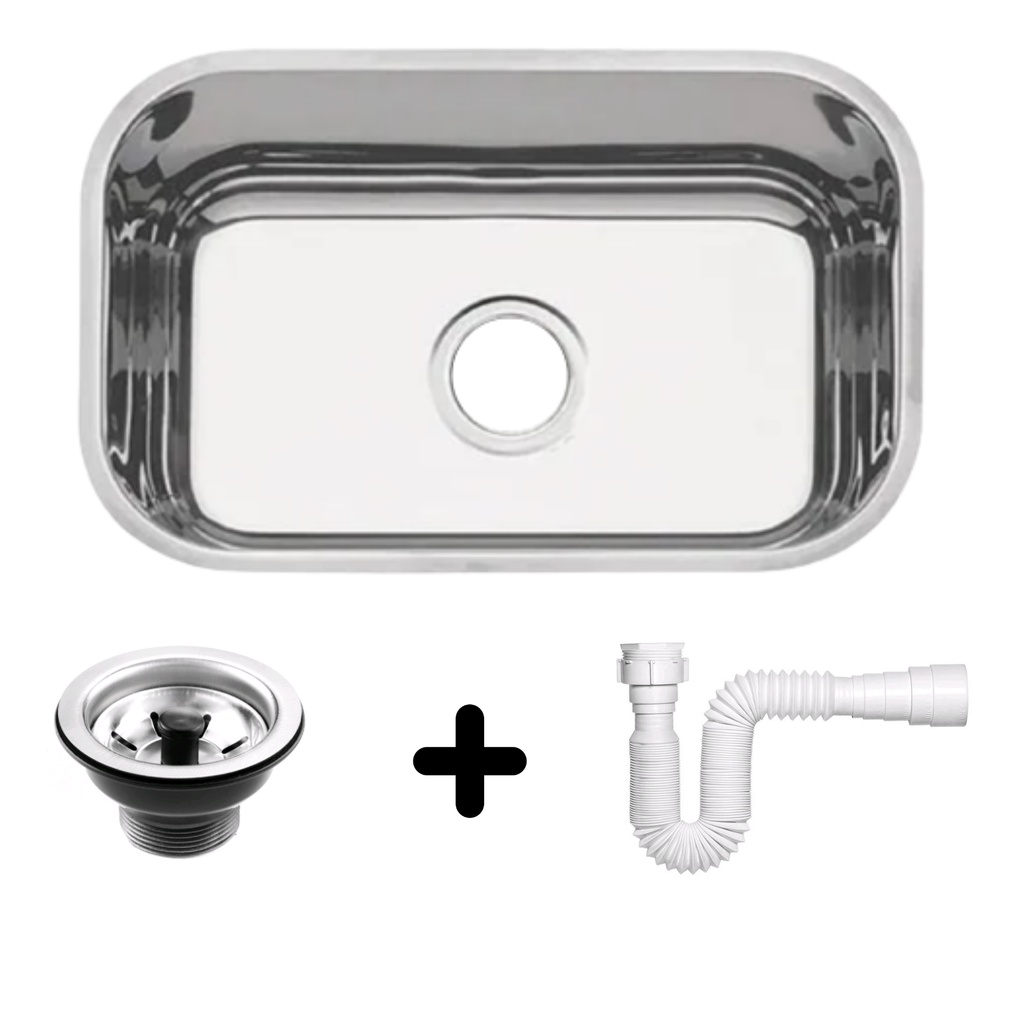Cuba Cozinha Inox 46x30x11 Cm Aço 430 De Embutir Retangular Pia De 20 ...