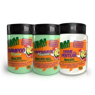 Kit Nutrição Power Shampoo Condicionador e Creme de Pentear - Yamy!