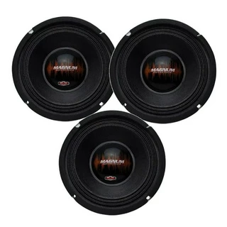 Kit 03 Alto Falante Trio Magnum 100w Rms Woofer Medio Grave Pancadao