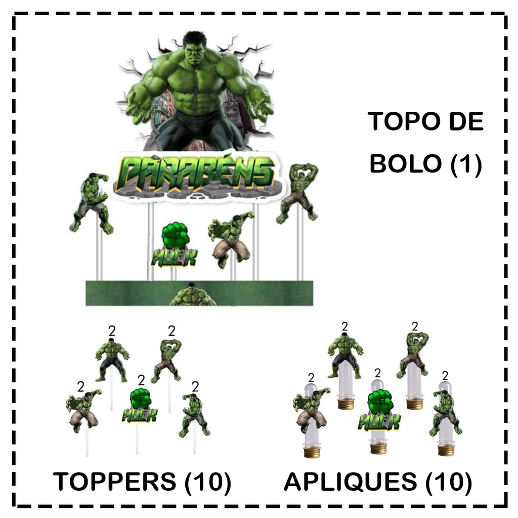 Topo de Bolo do Hulk - Comprar em Mimos Delicatto