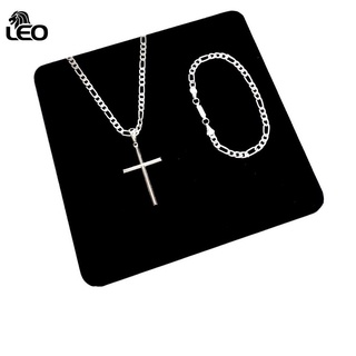 Kit masculino Crucifixo Corrente Banhada a Prata 925 + pulseira