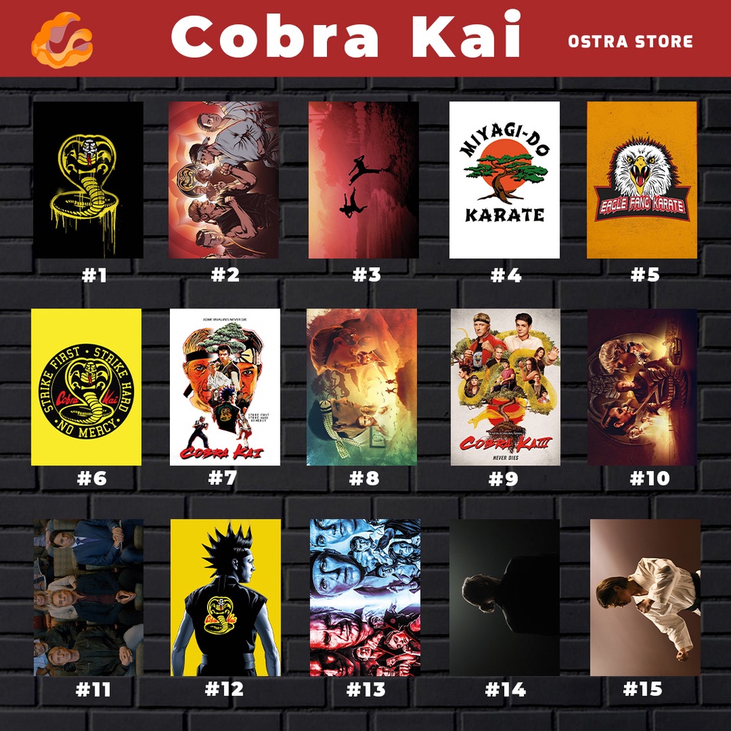 Cobra Kai 01 a 15 - Placa MDF & Quadro com Moldura | Shopee Brasil