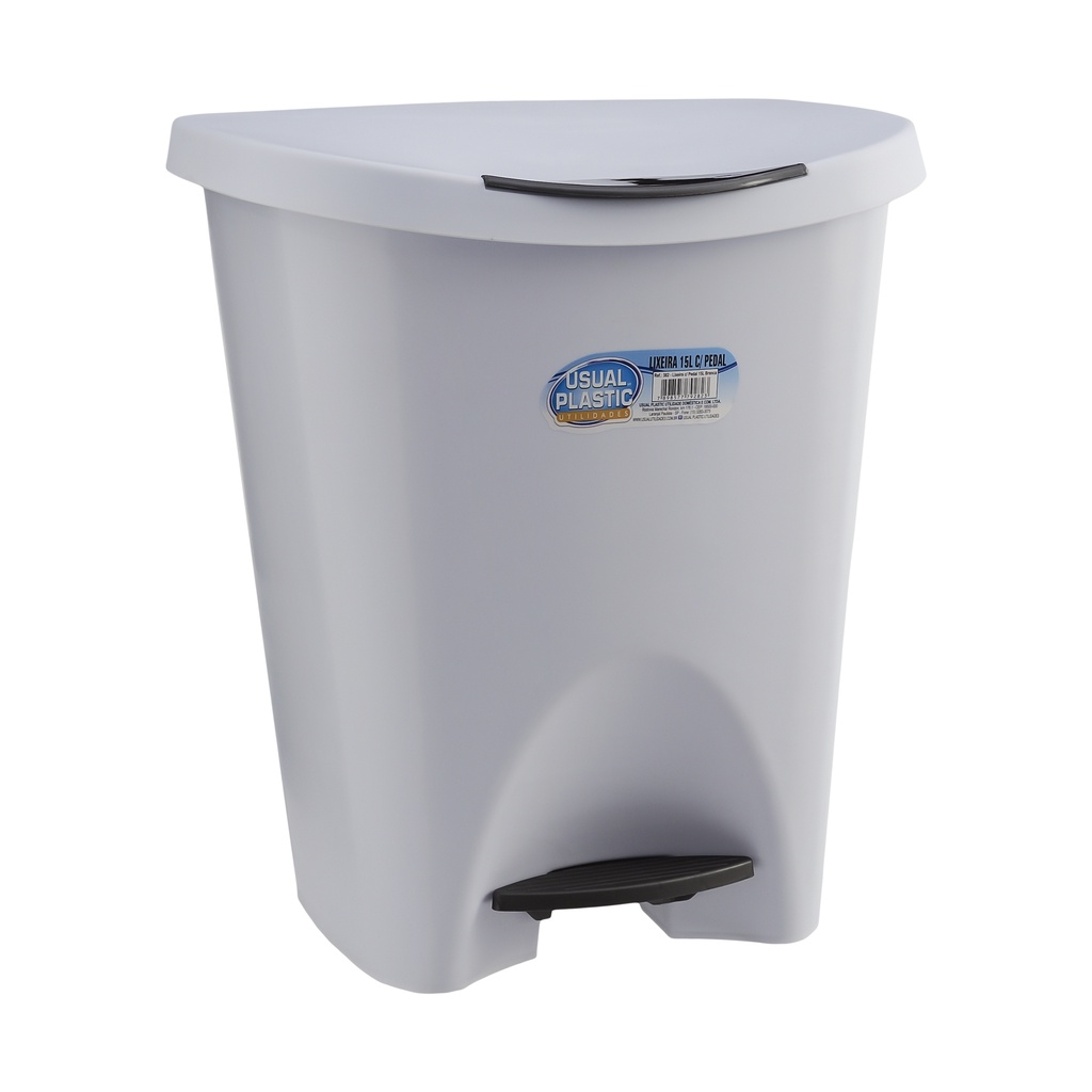 Cesto De Lixo Lixeira Banheiro E Cozinha Com Pedal De Cor Branco