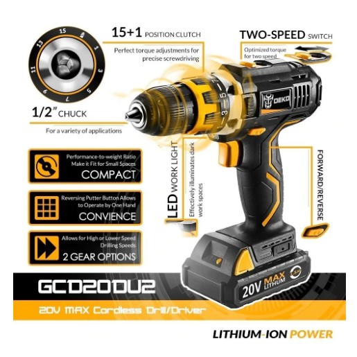 Deko brushless 20v gbd20du2 hot sale