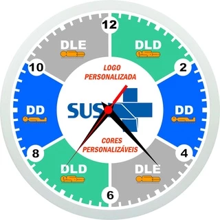 Relógio Mudança De Decúbito Personalizado P/ Hospitais -24cm