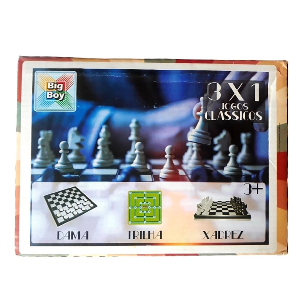Jogo 3x1 Dama Trilha e Xadrez