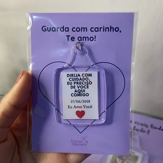 Kit 2 chaveiros personalizado com foto e frase + duas fotos em Oferta na Shopee