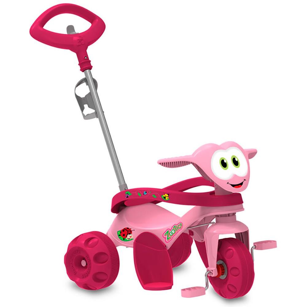 Triciclo Velotrol Bandeirante Zootico Passeio e Pedal Rosa | Shopee Brasil