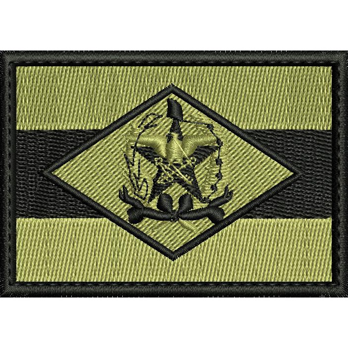 Patch Bordado 8x5,5 cm Bandeira Santa Catarina Negativa ccom carrapicho ...