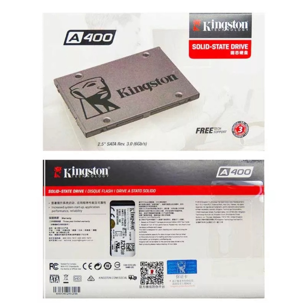 SSD Kingston A400, 240GB, SATA, Leitura 500MB/s, Gravação 350MB/s ...