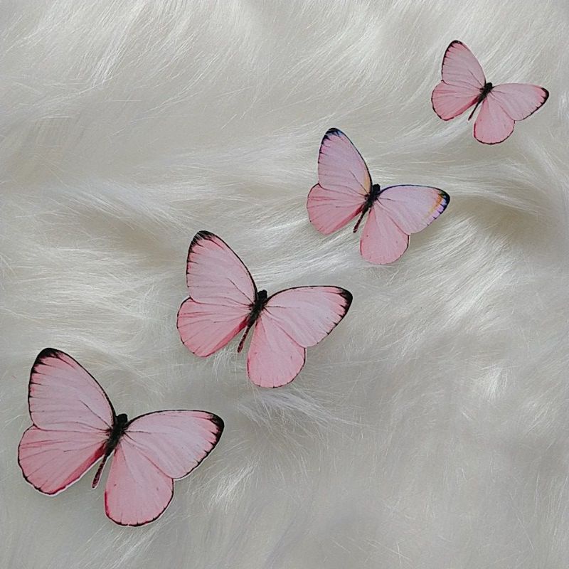 2 conjuntos de topo de bolo borboleta rosa roxo para decoração de