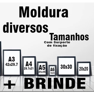 Moldura Com(MDF e SEM ACETATO) Diversos Tamanhos A3, A4, A5, A6, 20x20, 30x30, Quadro Diversos Tamanhos 3mm artesanato Decoração