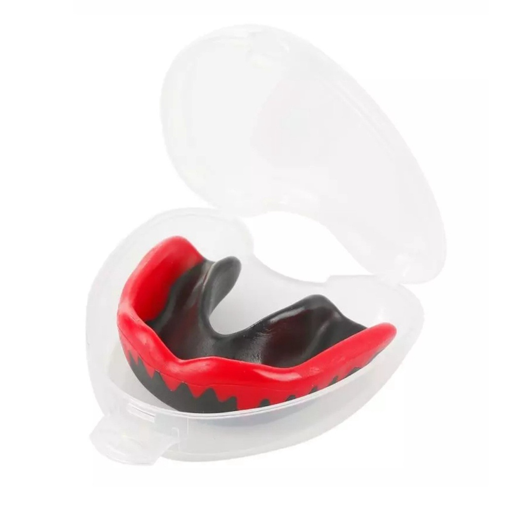 Protetor Bucal Vampiro Superior Para Boxe, Muay Thai Vermelho/Preto ...