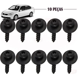 10 Parafusos 5x25mm Aço Parachoque Renault Symbol 09 a 13