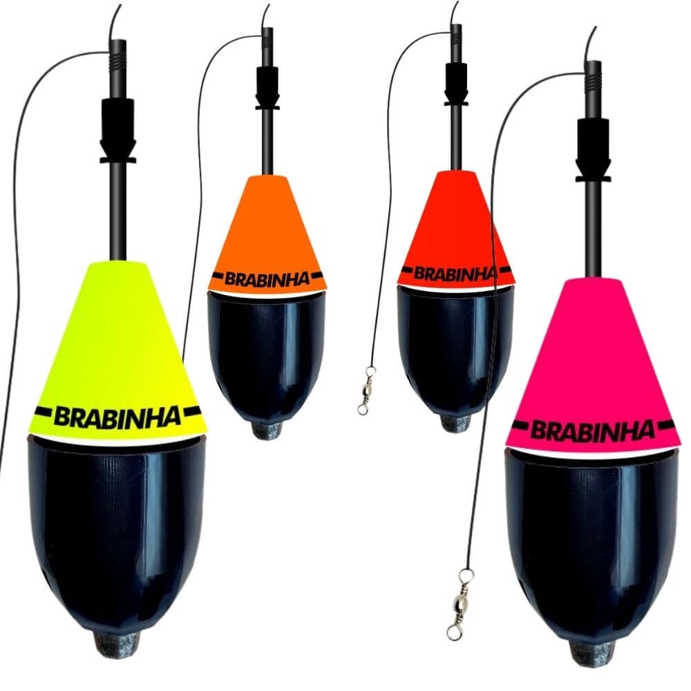 Kit Jr Pesca 4 Boia Cevadeira Brabinha Amortecedor e Copo Preto ...