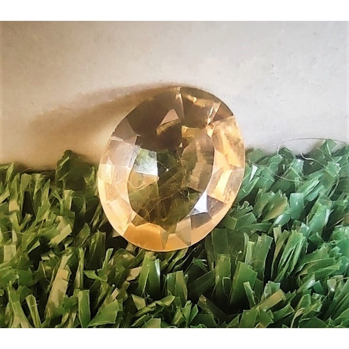Citrine Verte Naturelle Du Brésil - 1,2 Carats - Taille Ovale Excellente - Neuf Avec étiquettes