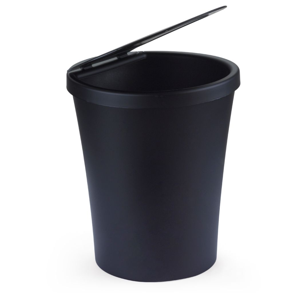 Lixeira para Banheiro Plástica 5L Preto Articulável Arthi